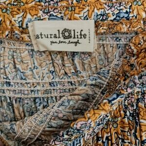 NATURAL LIFE Floral Maxi Skirt - Blue and Orange